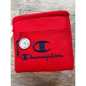 Champion Lunch Box Red Insulated Embroidered Logo Zippered NWT Shoulder Bag tote